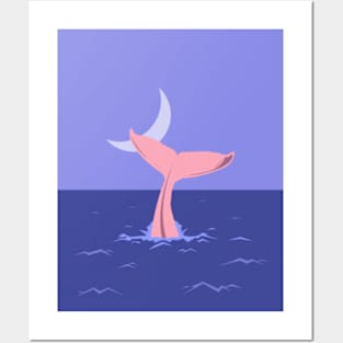 Tale of a Humpback whale's tail Illustration Posters and Art